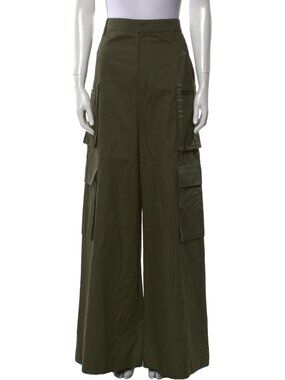 RARE - GOOP G. Label (Now Gwyn) Dmitri Wide-Leg Cargo Pants, GREEN/OLIVE SIZE 2